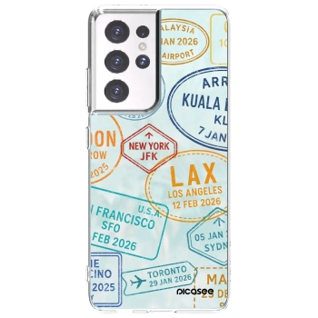 Picasee διαφανής θήκη σιλικόνης Samsung Galaxy S21 Ultra 5G G998B - PASSPORT EDITION