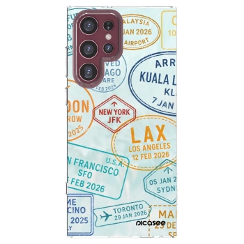 Picasee διαφανής θήκη σιλικόνης Samsung Galaxy S22 Ultra 5G - PASSPORT EDITION
