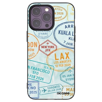 Picasee Μαύρη θήκη σιλικόνης για Apple iPhone 14 Pro Max - PASSPORT EDITION