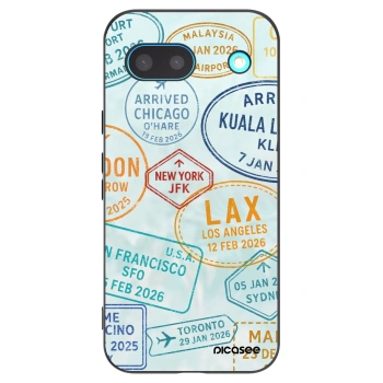 Picasee Μαύρη θήκη σιλικόνης για Google Pixel 8a - PASSPORT EDITION