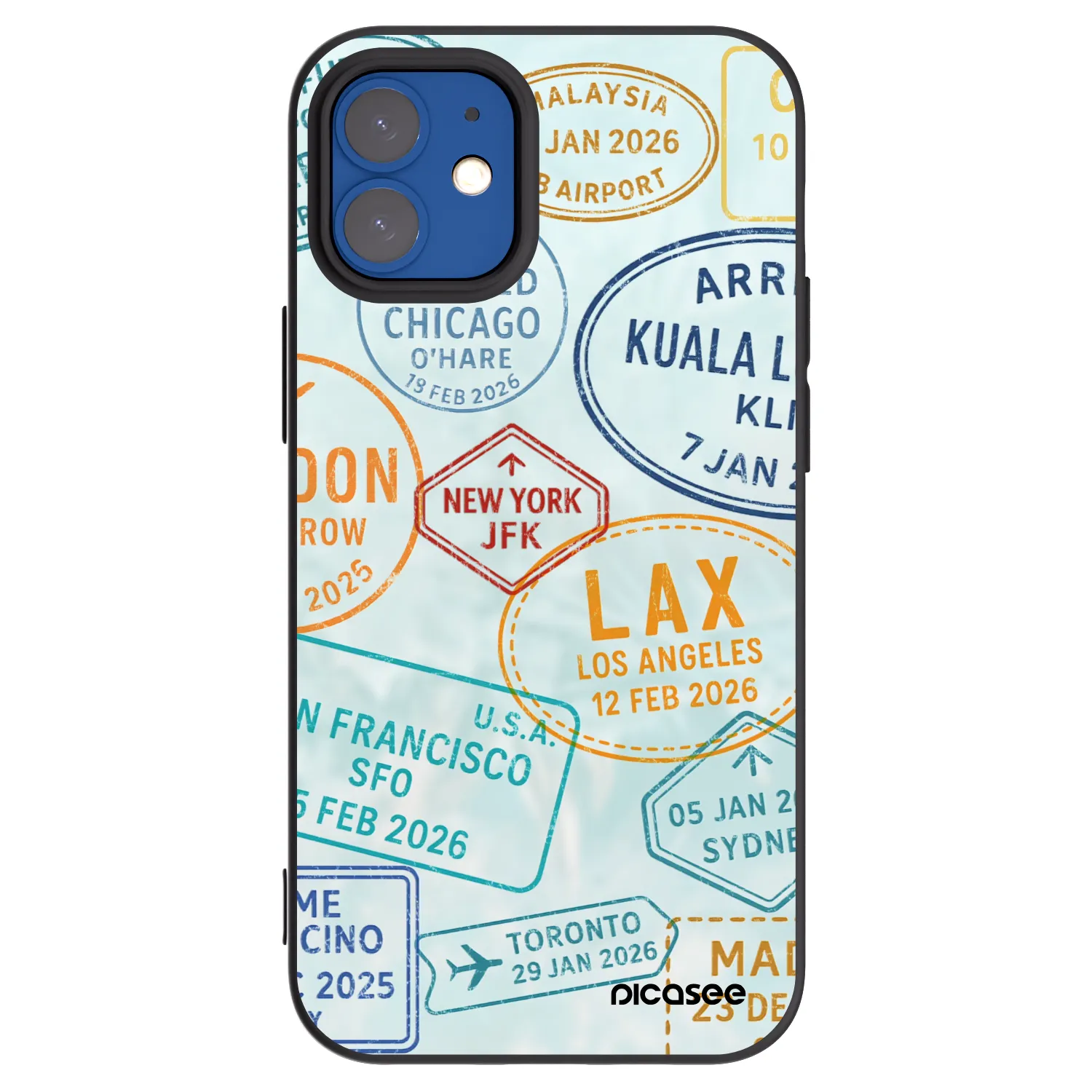 Picasee Μαύρη θήκη σιλικόνης για Apple iPhone 12 mini - PASSPORT EDITION