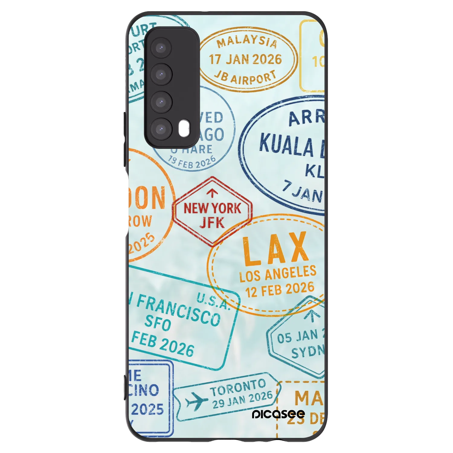 Picasee Μαύρη θήκη σιλικόνης για Huawei P Smart 2021 - PASSPORT EDITION