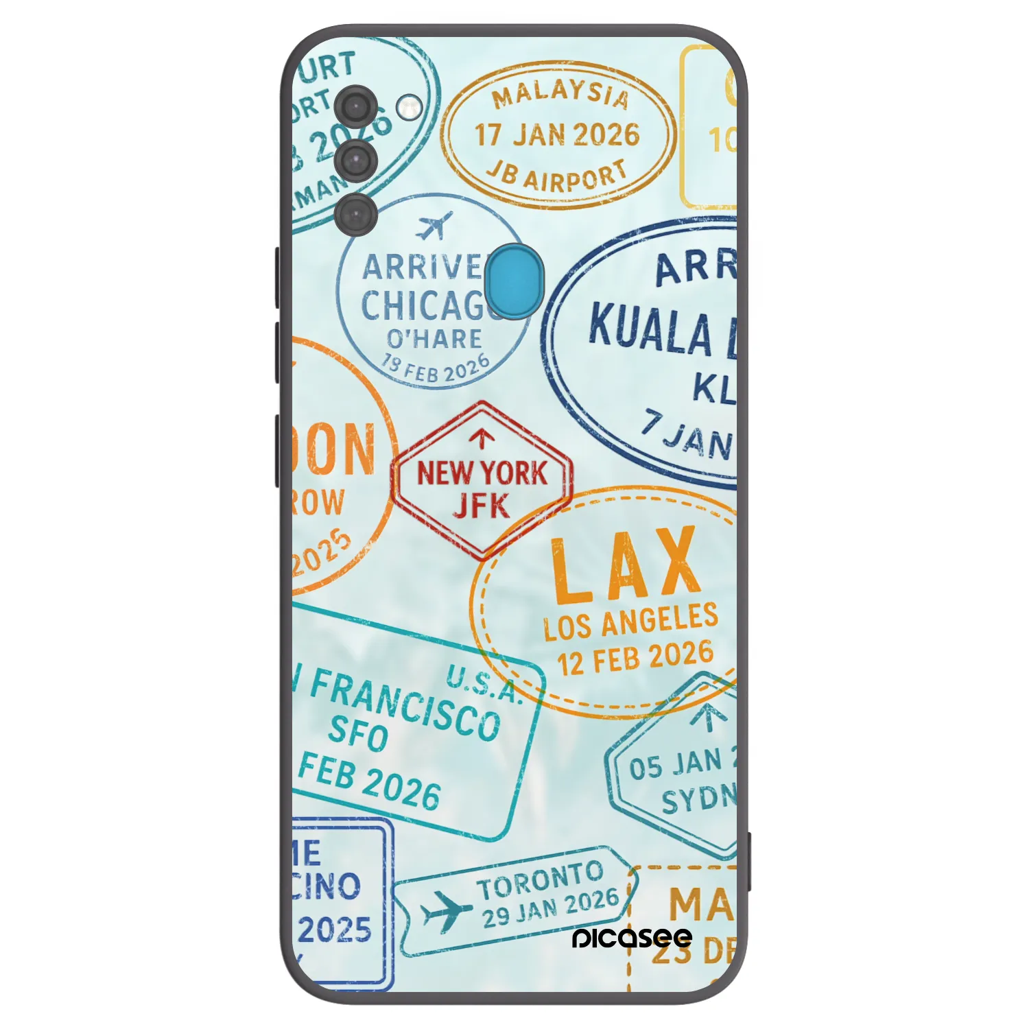 Picasee Μαύρη θήκη σιλικόνης για Samsung Galaxy M11 - PASSPORT EDITION