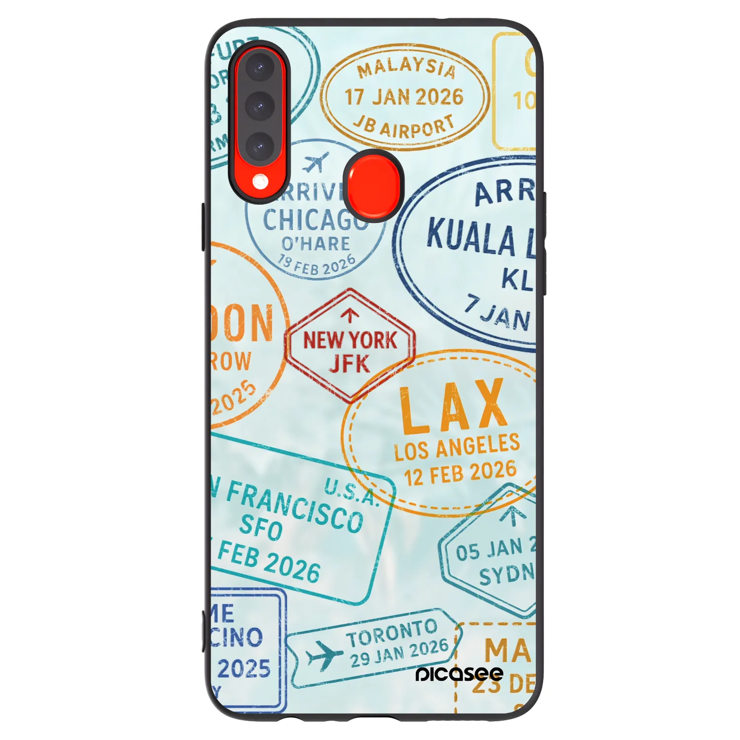 Picasee Μαύρη θήκη σιλικόνης για Samsung Galaxy A20s - PASSPORT EDITION