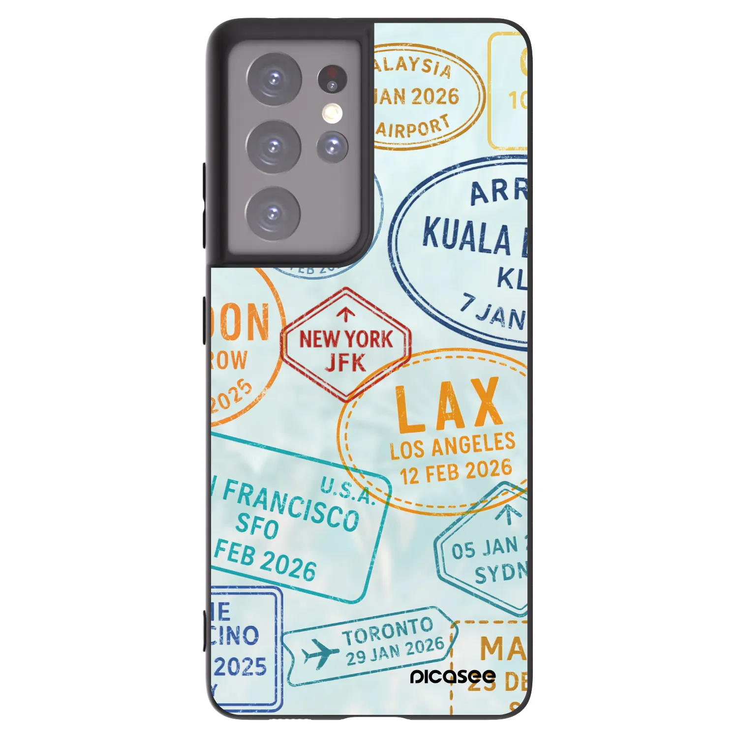 Picasee Μαύρη θήκη σιλικόνης για Samsung Galaxy S21 Ultra 5G G998B - PASSPORT EDITION