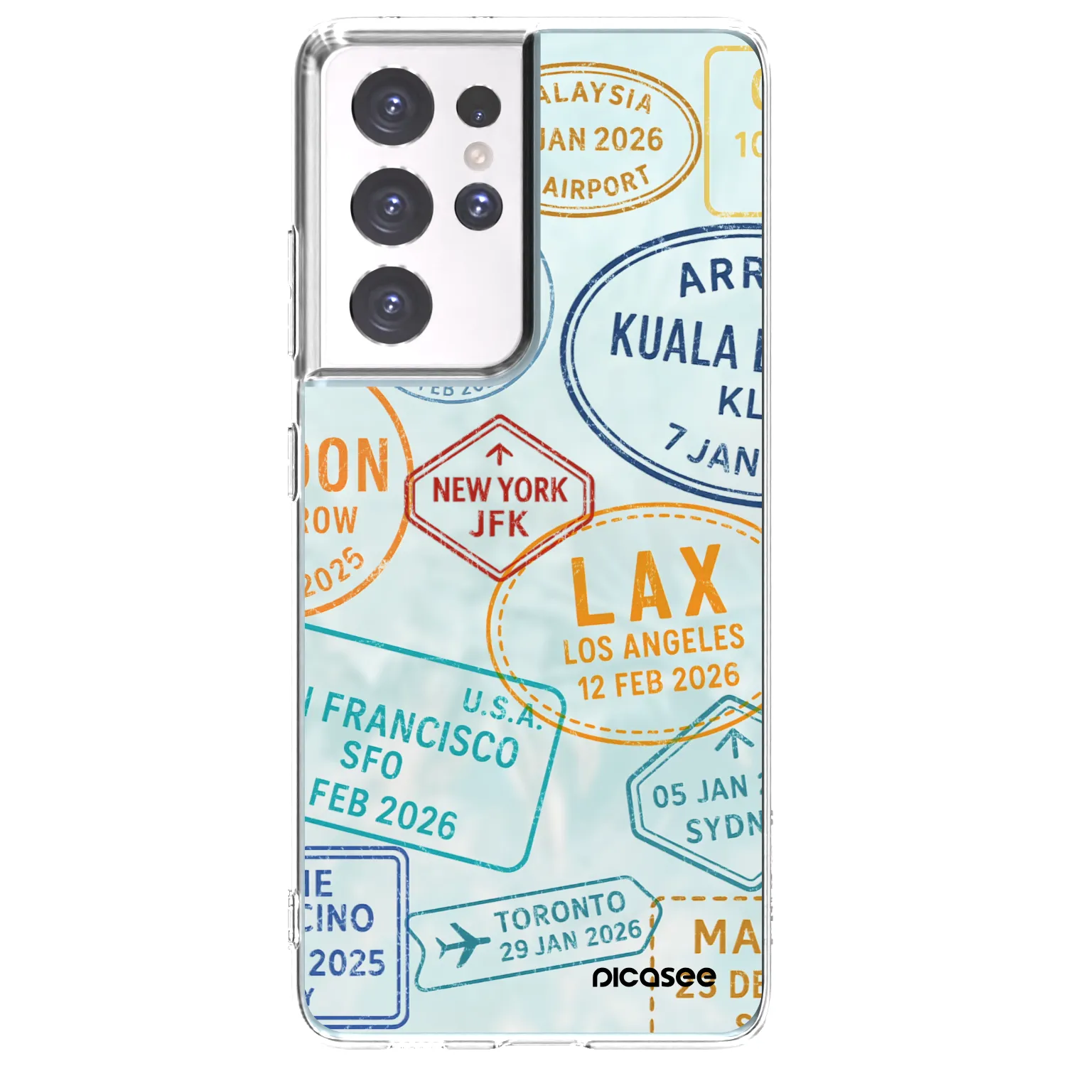 Picasee διαφανής θήκη σιλικόνης Samsung Galaxy S21 Ultra 5G G998B - PASSPORT EDITION