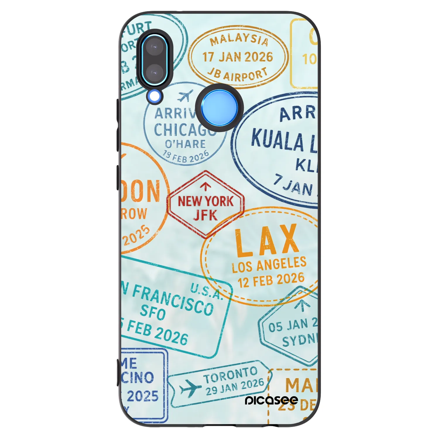 Picasee Μαύρη θήκη σιλικόνης για Huawei P20 Lite - PASSPORT EDITION