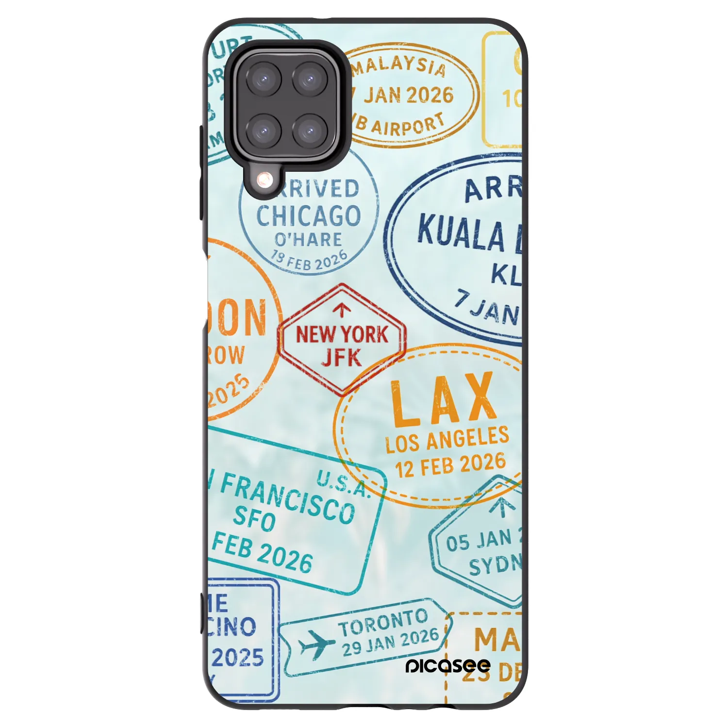 Picasee Μαύρη θήκη σιλικόνης για Samsung Galaxy M12 M127F - PASSPORT EDITION