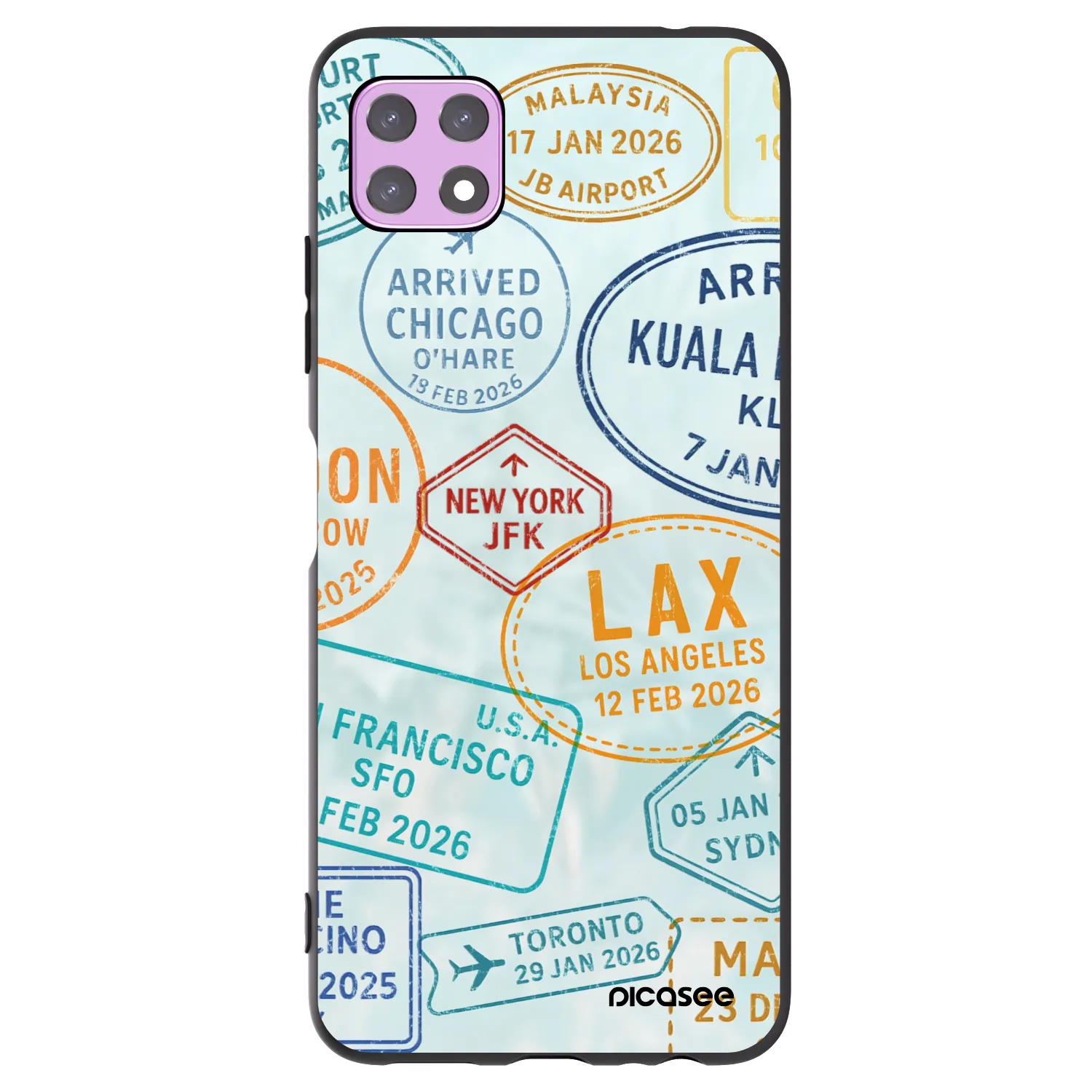 Picasee Μαύρη θήκη σιλικόνης για Samsung Galaxy A22 A226B 5G - PASSPORT EDITION