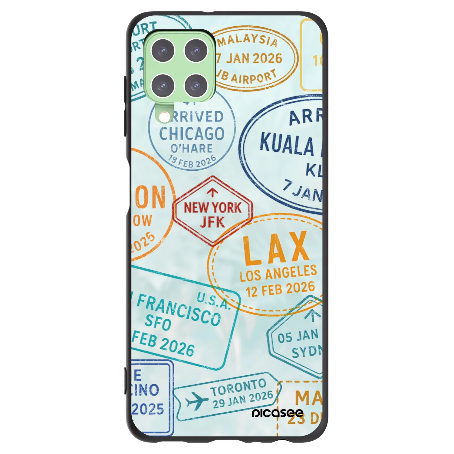 Picasee Μαύρη θήκη σιλικόνης για Samsung Galaxy A22 A225F 4G - PASSPORT EDITION