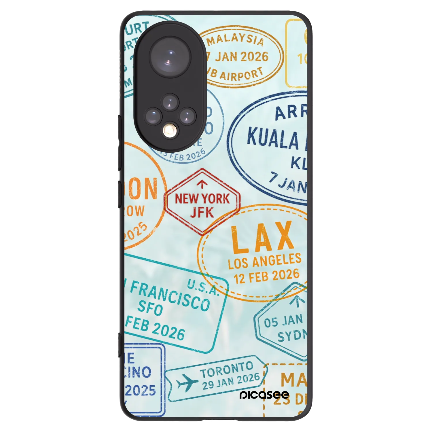 Picasee Μαύρη θήκη σιλικόνης για Honor 50 5G - PASSPORT EDITION