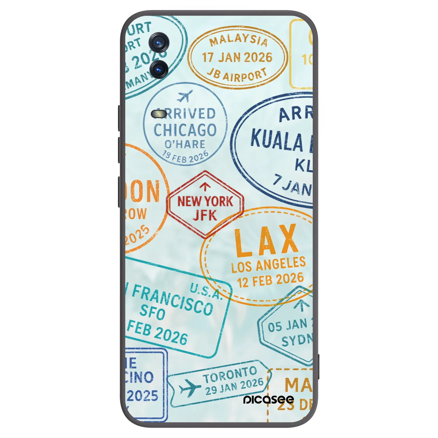 Picasee Μαύρη θήκη σιλικόνης για Vivo Y11s - PASSPORT EDITION