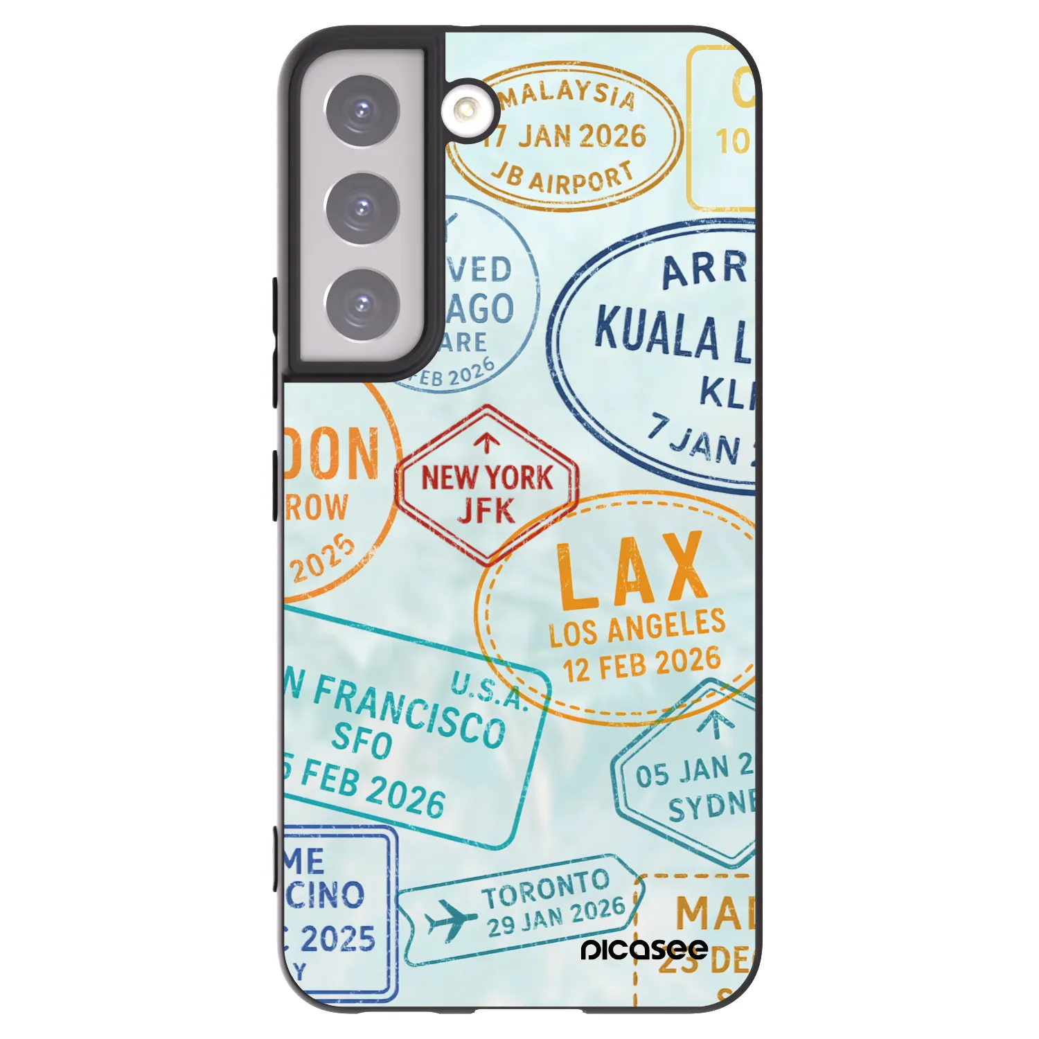 Picasee Μαύρη θήκη σιλικόνης για Samsung Galaxy S22 5G - PASSPORT EDITION