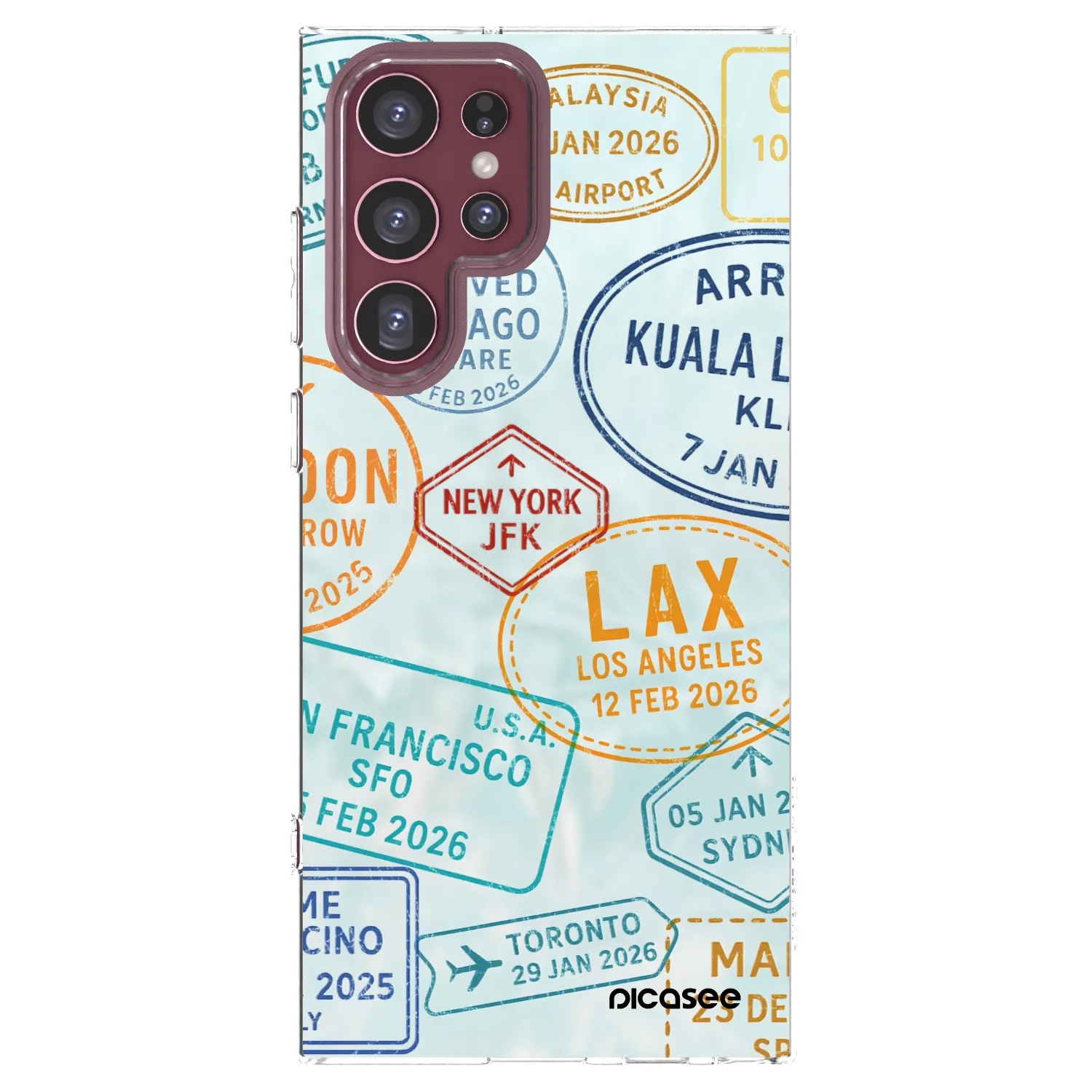 Picasee διαφανής θήκη σιλικόνης Samsung Galaxy S22 Ultra 5G - PASSPORT EDITION