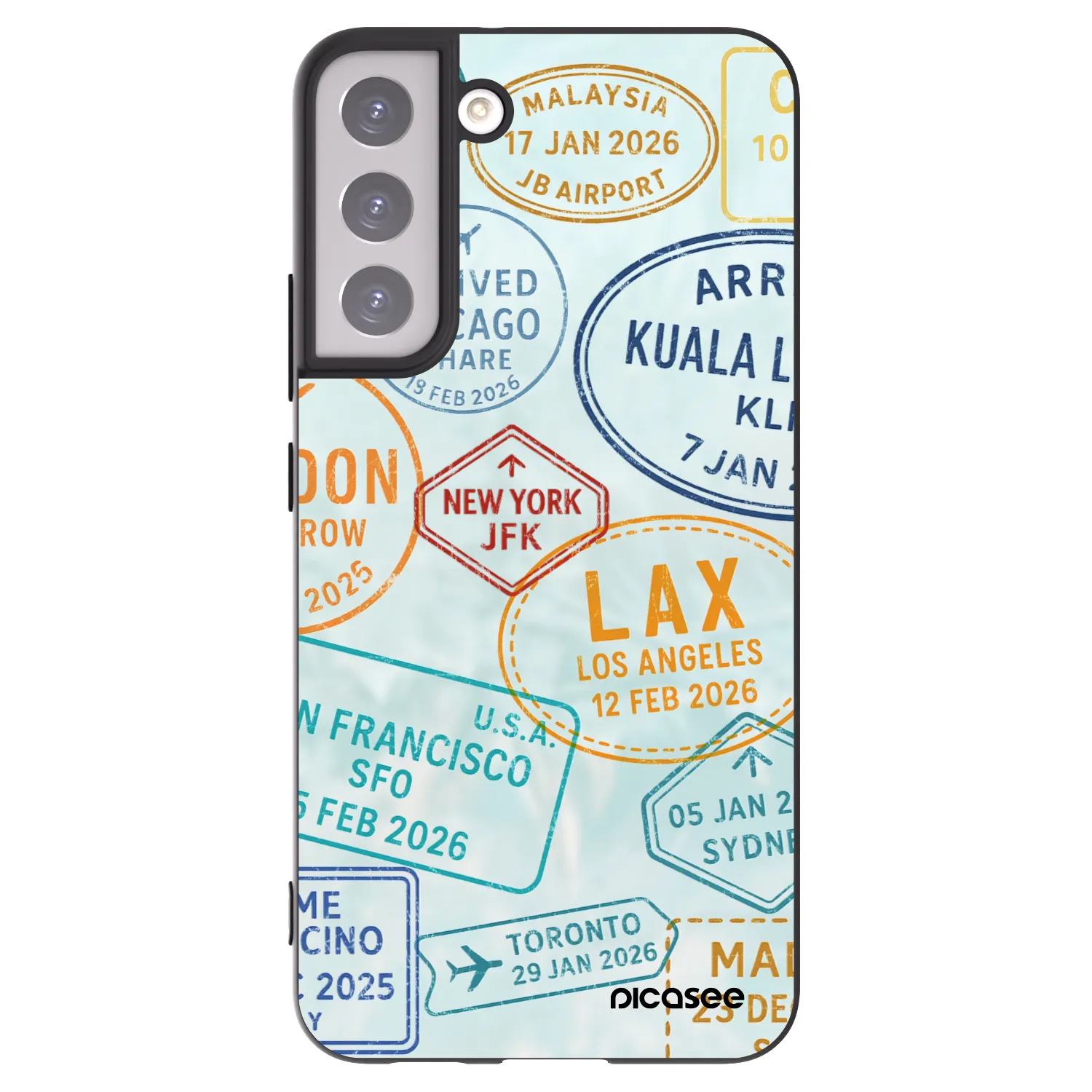 Picasee Μαύρη θήκη σιλικόνης για Samsung Galaxy S22+ 5G - PASSPORT EDITION