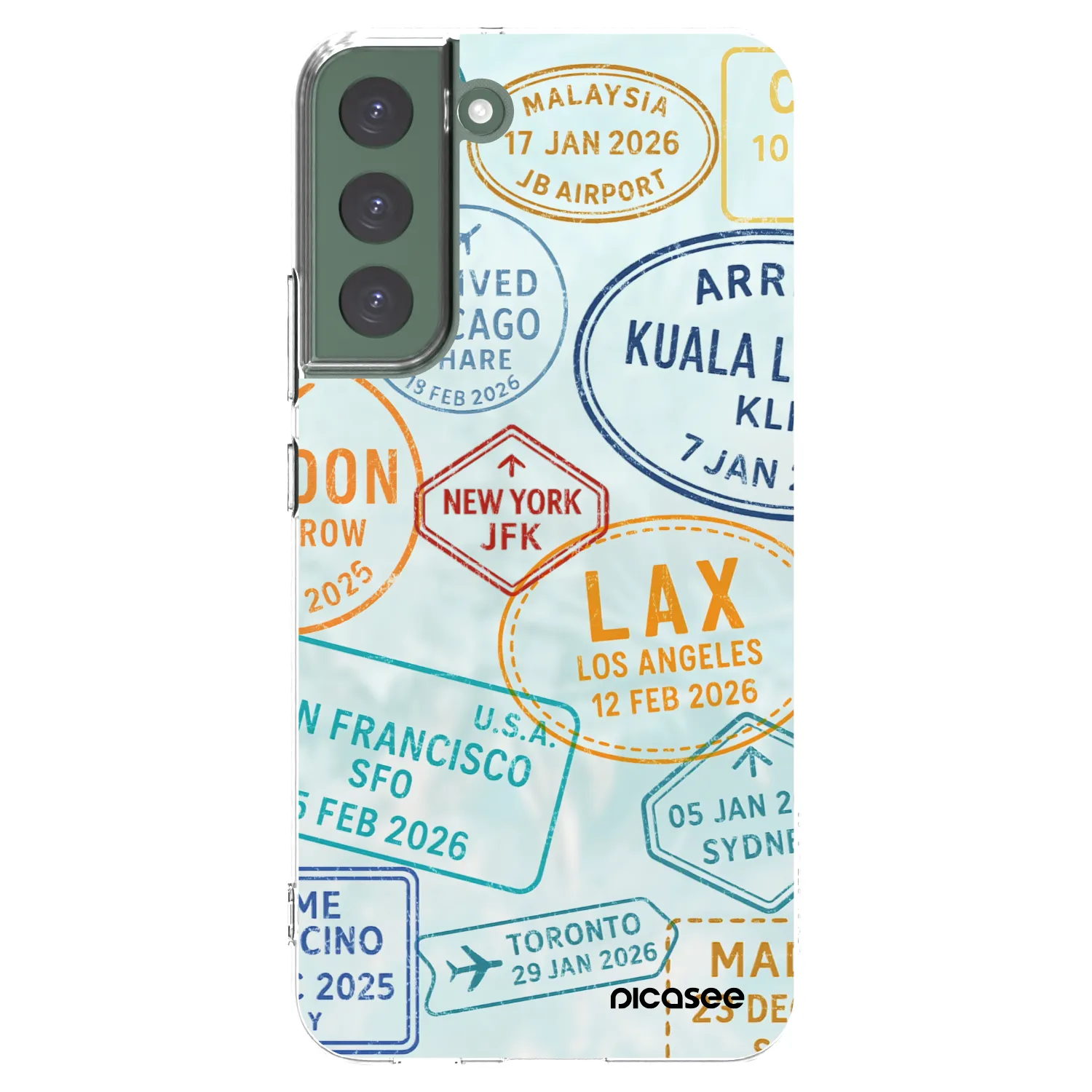 Picasee διαφανής θήκη σιλικόνης Samsung Galaxy S22+ 5G - PASSPORT EDITION