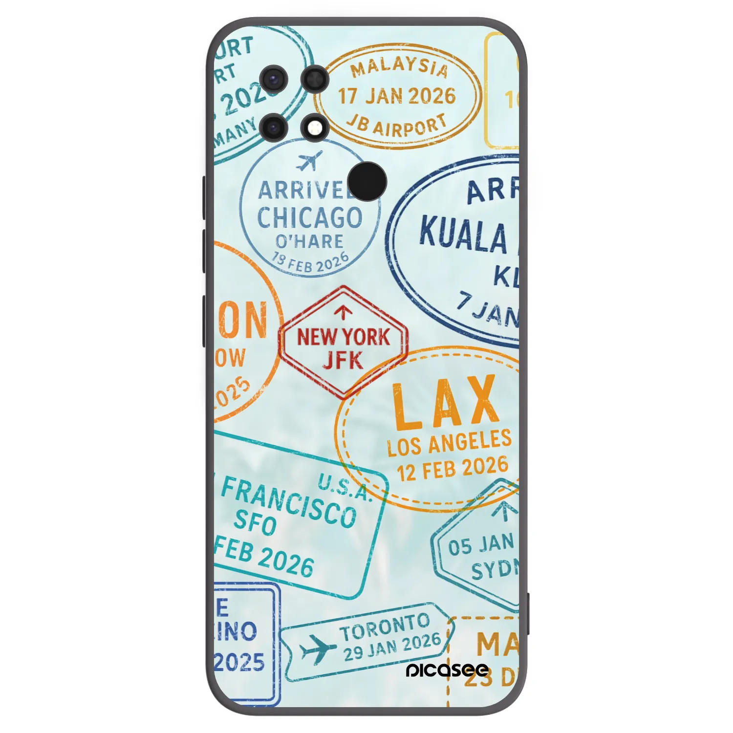 Picasee Μαύρη θήκη σιλικόνης για Xiaomi Redmi 10C - PASSPORT EDITION