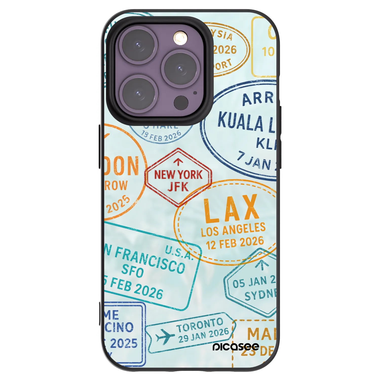 Picasee Μαύρη θήκη σιλικόνης για Apple iPhone 14 Pro - PASSPORT EDITION