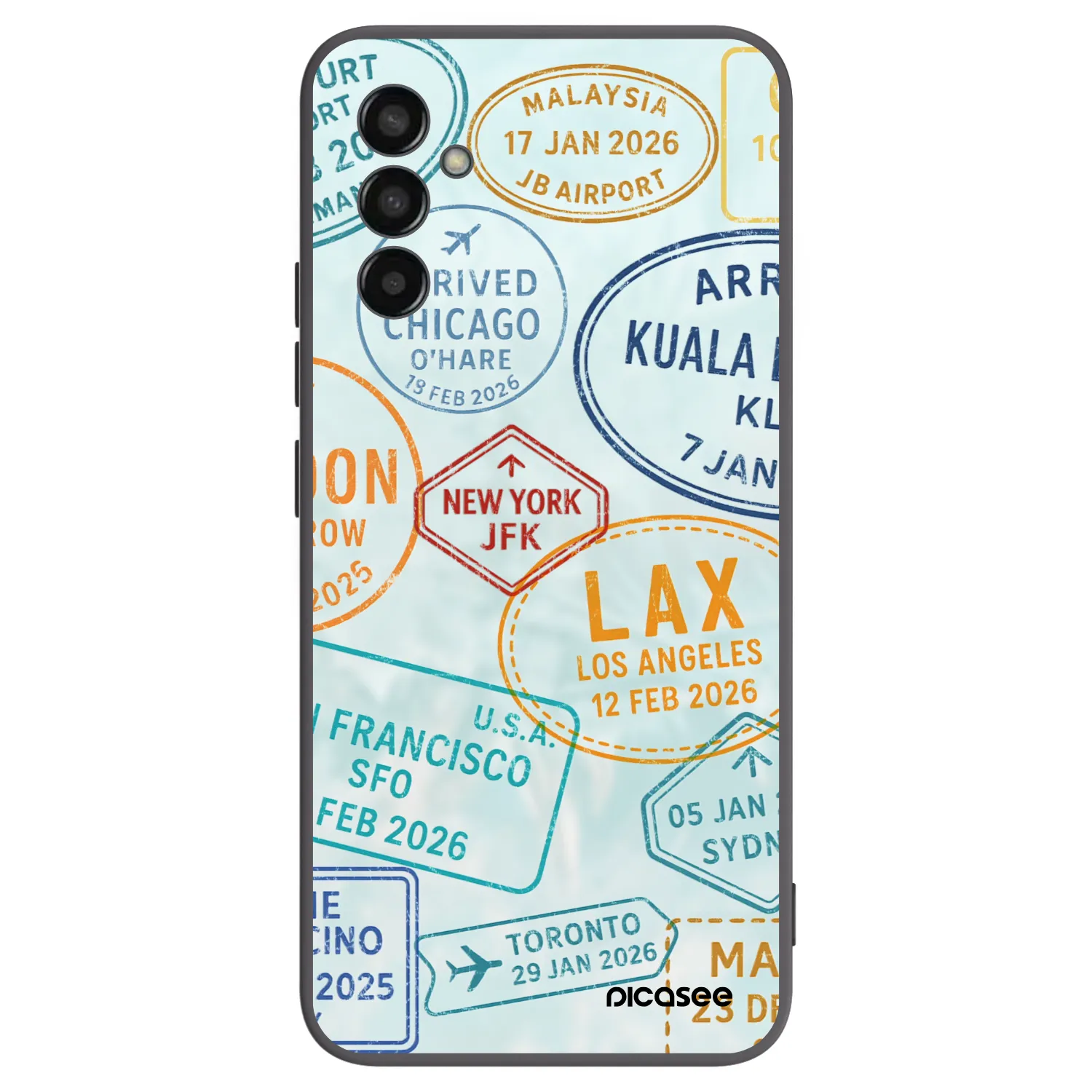 Picasee Μαύρη θήκη σιλικόνης για Samsung Galaxy M13 M135F - PASSPORT EDITION