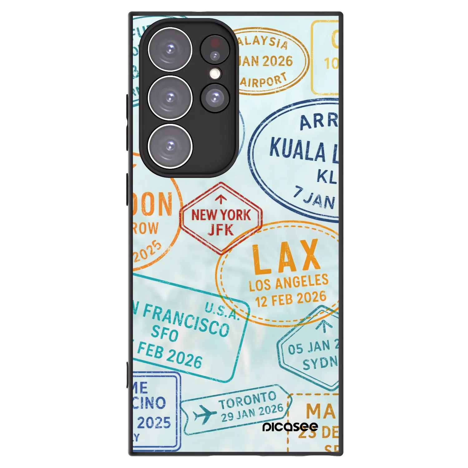 Picasee Μαύρη θήκη σιλικόνης για Samsung Galaxy S23 Ultra 5G - PASSPORT EDITION