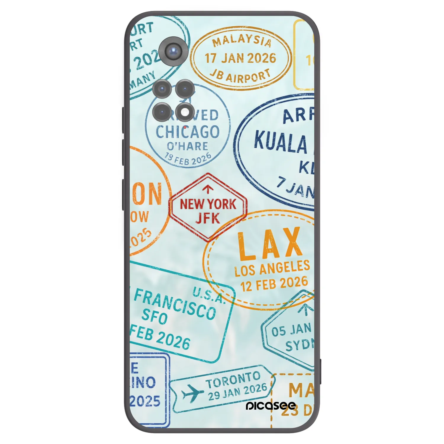 Picasee Μαύρη θήκη σιλικόνης για Xiaomi Redmi Note 11S 5G - PASSPORT EDITION