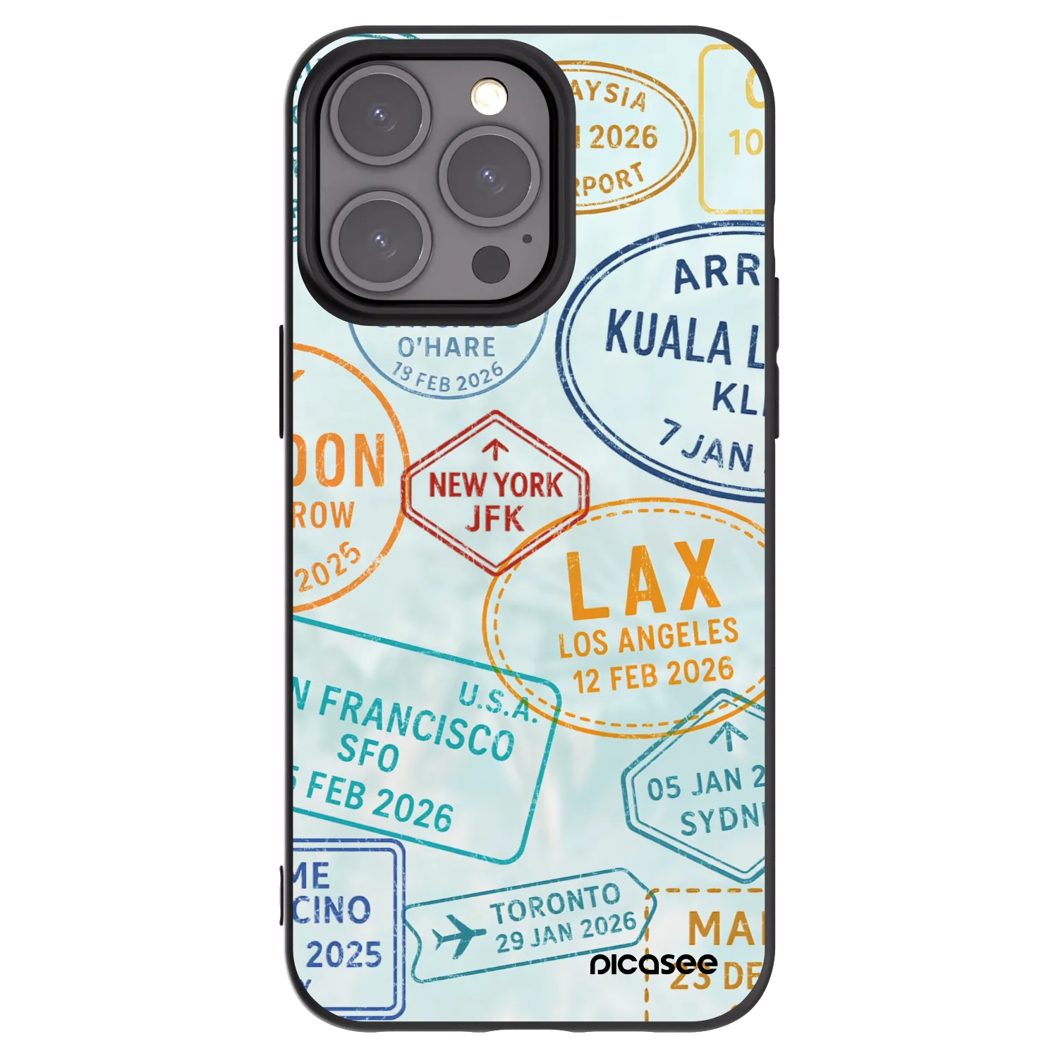 Picasee Μαύρη θήκη σιλικόνης για Apple iPhone 15 Pro Max - PASSPORT EDITION