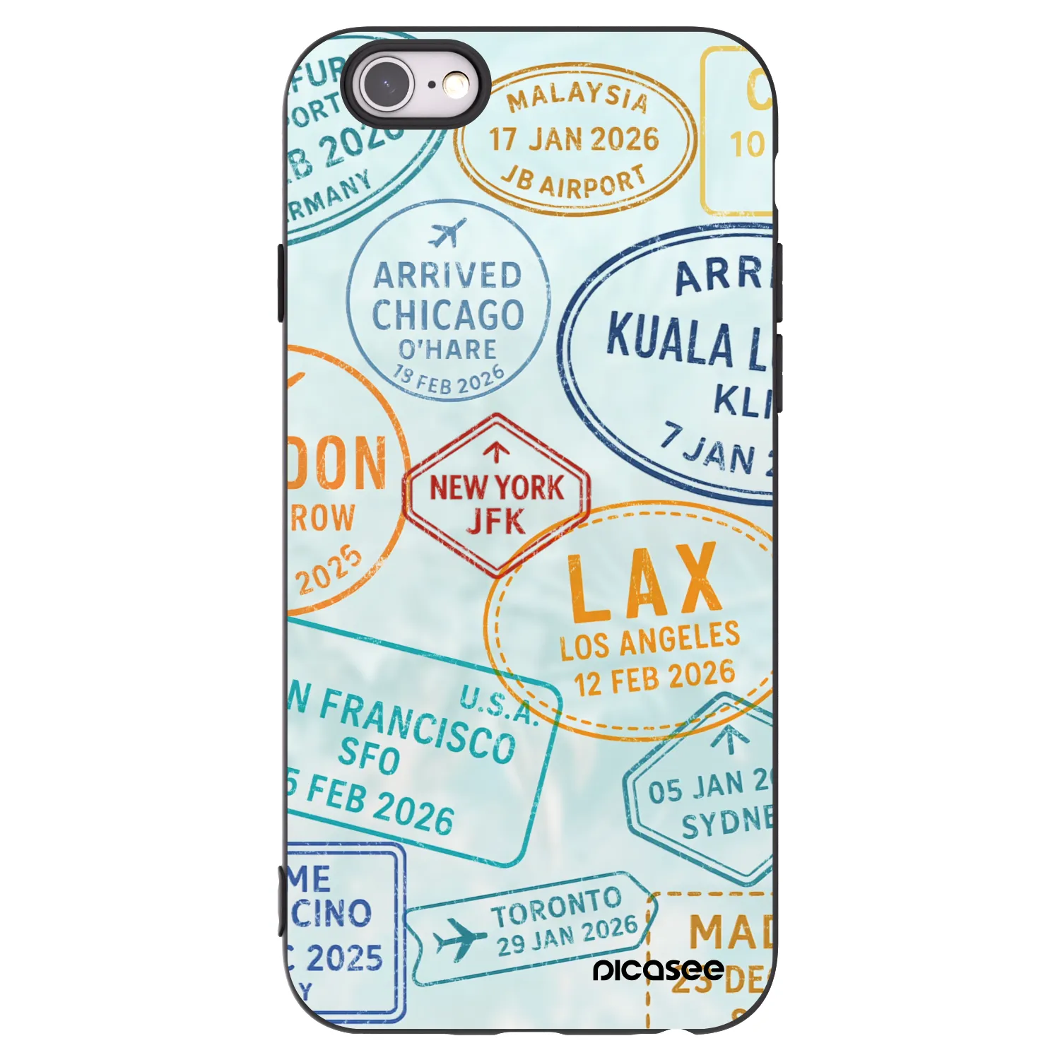 Picasee Μαύρη θήκη σιλικόνης για Apple iPhone 6/6S - PASSPORT EDITION
