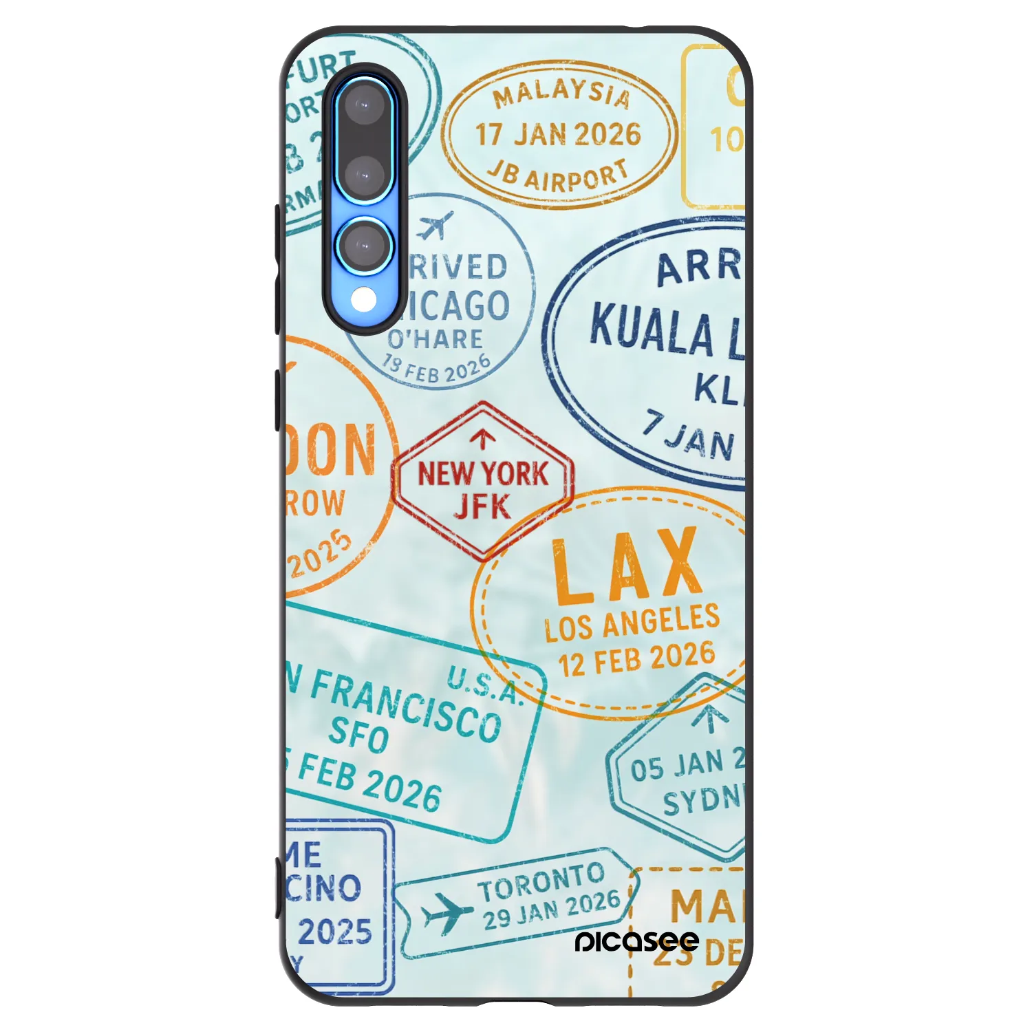 Picasee Μαύρη θήκη σιλικόνης για Huawei P20 Pro - PASSPORT EDITION