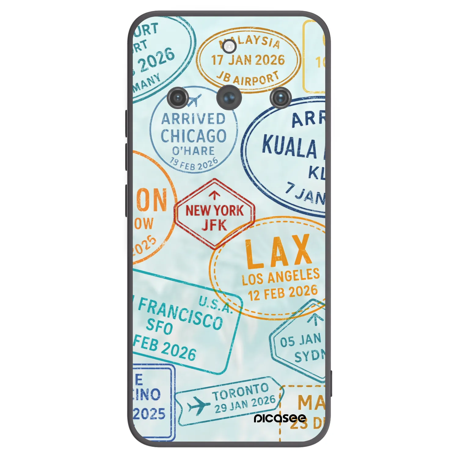 Picasee Μαύρη θήκη σιλικόνης για Realme 11 Pro+ - PASSPORT EDITION