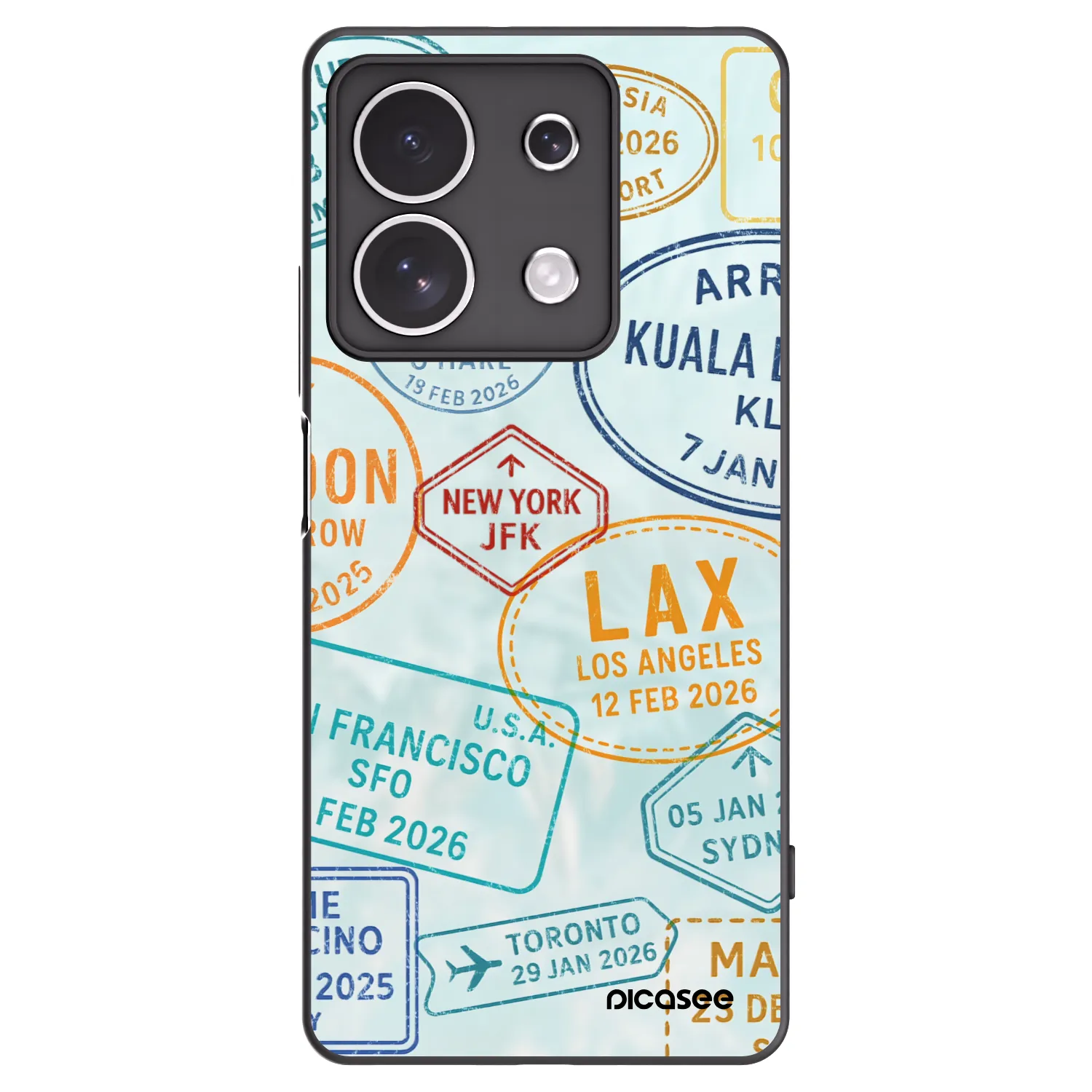 Picasee Μαύρη θήκη σιλικόνης για Xiaomi Redmi Note 13 4G - PASSPORT EDITION