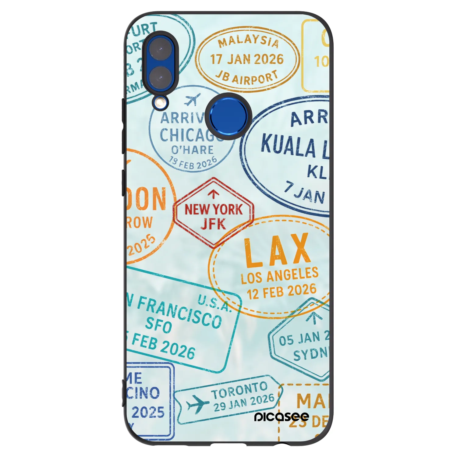 Picasee Μαύρη θήκη σιλικόνης για Huawei P Smart 2019 - PASSPORT EDITION