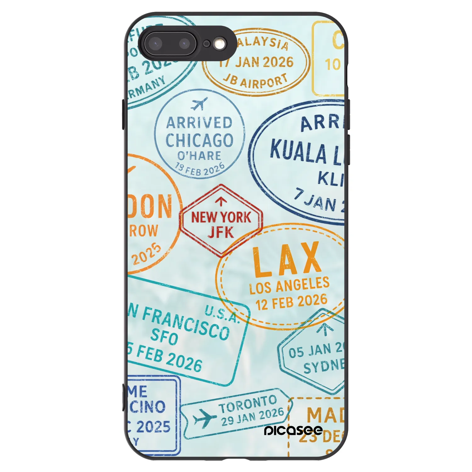 Picasee Μαύρη θήκη σιλικόνης για Apple iPhone 7 Plus - PASSPORT EDITION
