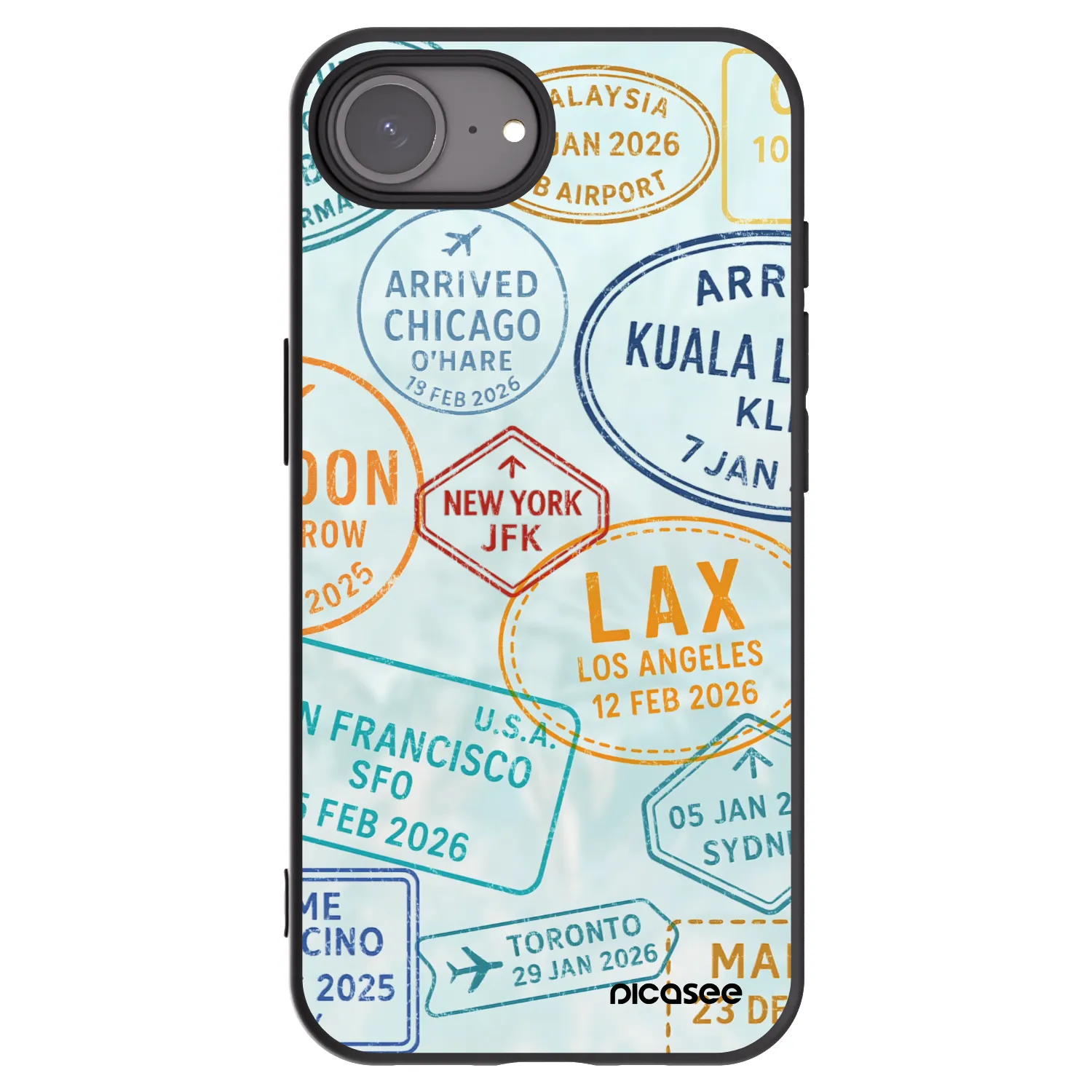 Picasee Μαύρη θήκη σιλικόνης για Apple iPhone 16e - PASSPORT EDITION