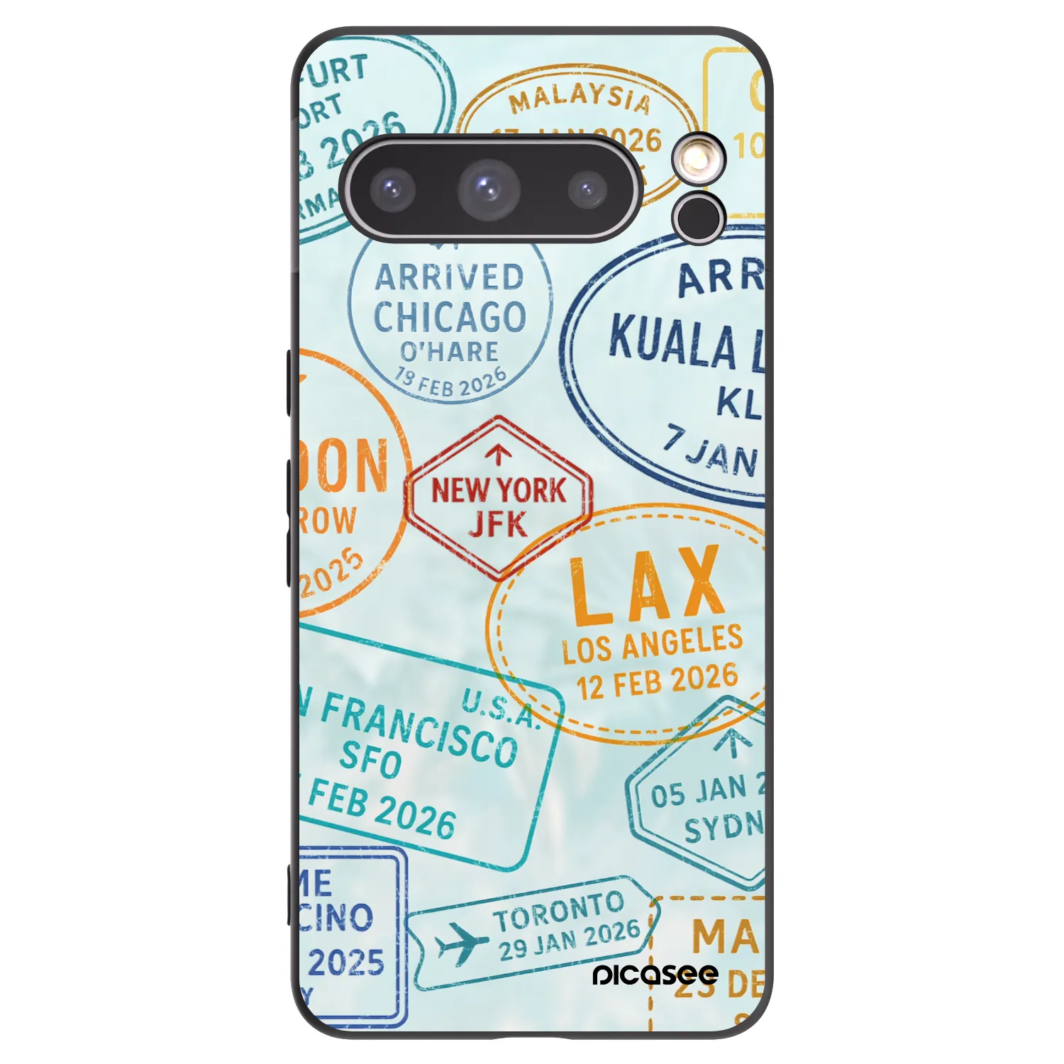 Picasee Μαύρη θήκη σιλικόνης για Google Pixel 8 Pro - PASSPORT EDITION