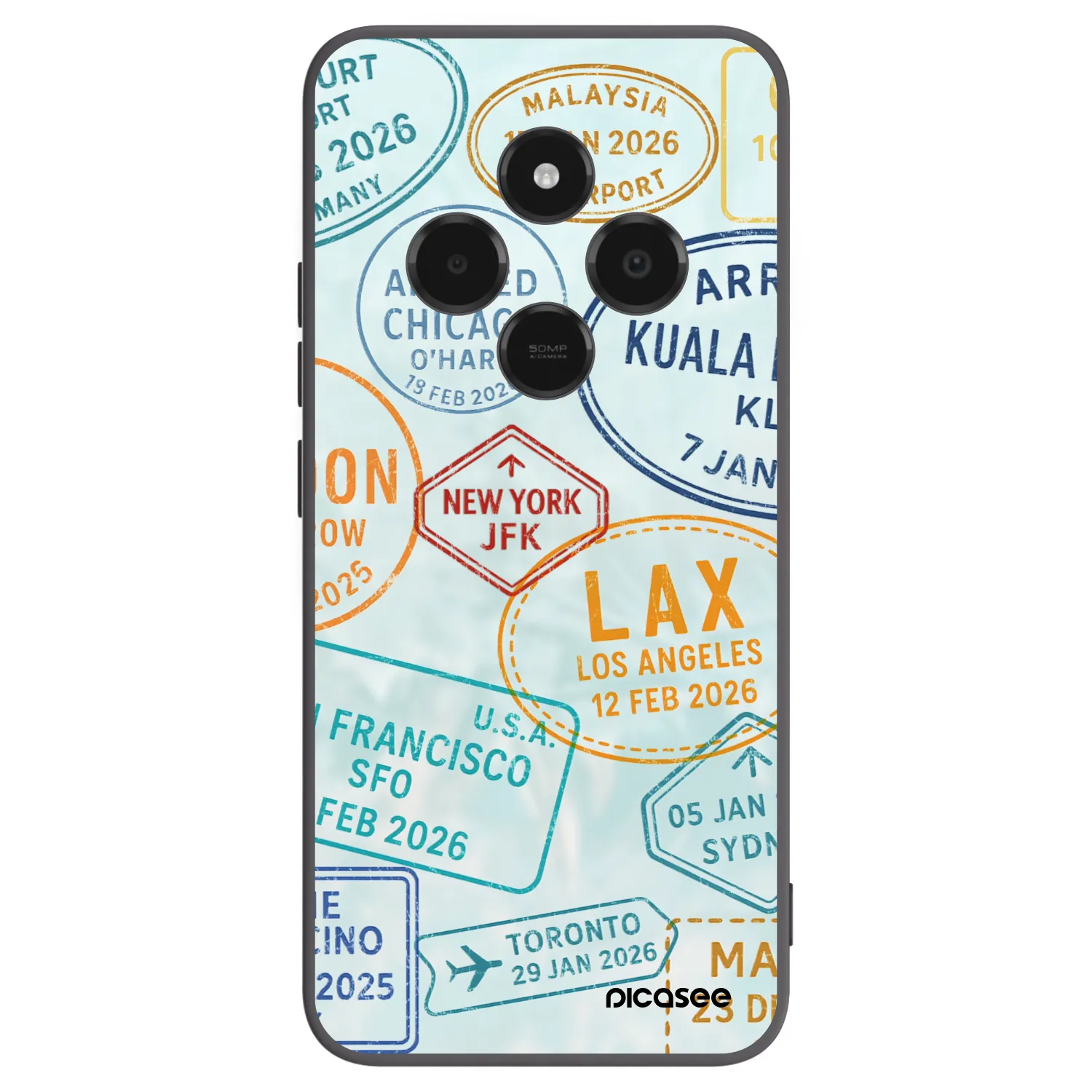 Picasee Μαύρη θήκη σιλικόνης για Xiaomi Poco C75 - PASSPORT EDITION