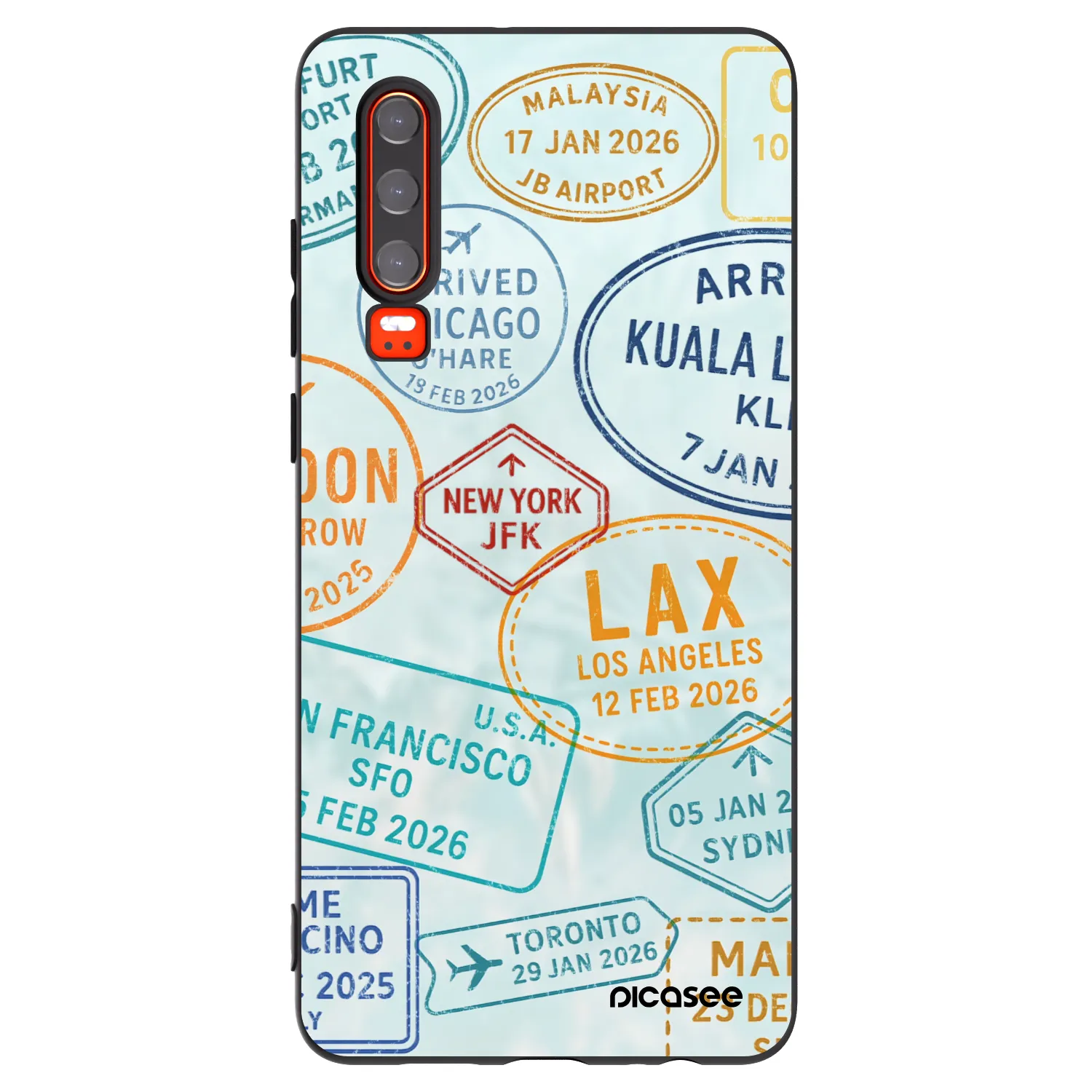 Picasee Μαύρη θήκη σιλικόνης για Huawei P30 - PASSPORT EDITION