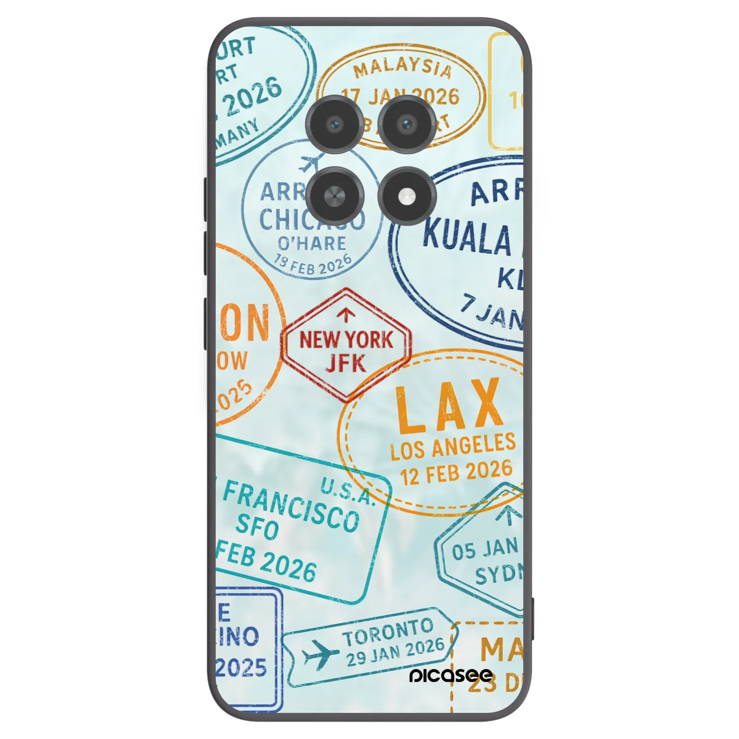 Picasee Μαύρη θήκη σιλικόνης για Realme 12X - PASSPORT EDITION