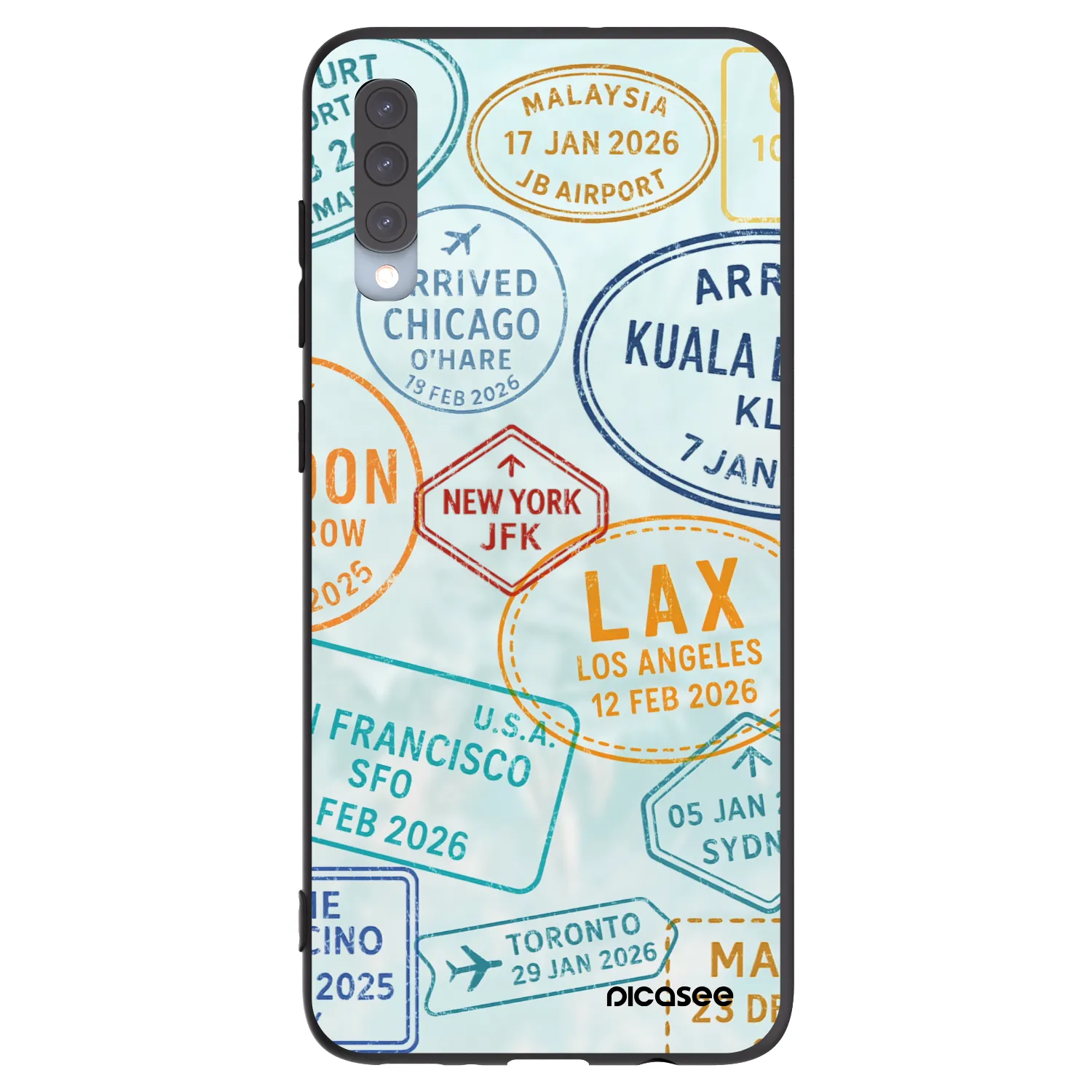 Picasee Μαύρη θήκη σιλικόνης για Samsung Galaxy A70 A705F - PASSPORT EDITION