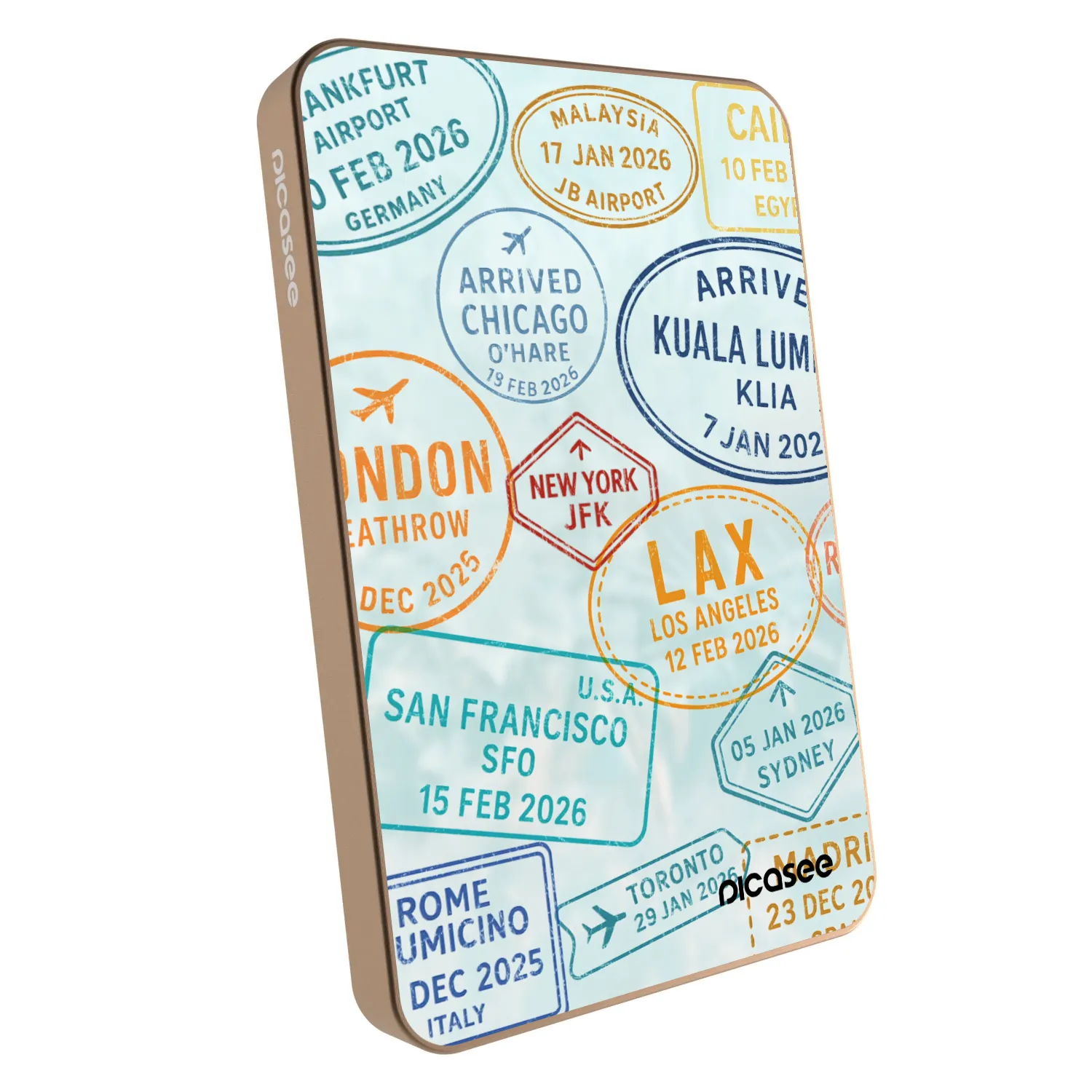 Picasee Powerbank με MagSafe 5 000 mAh Χρυσαφένιος - PASSPORT EDITION