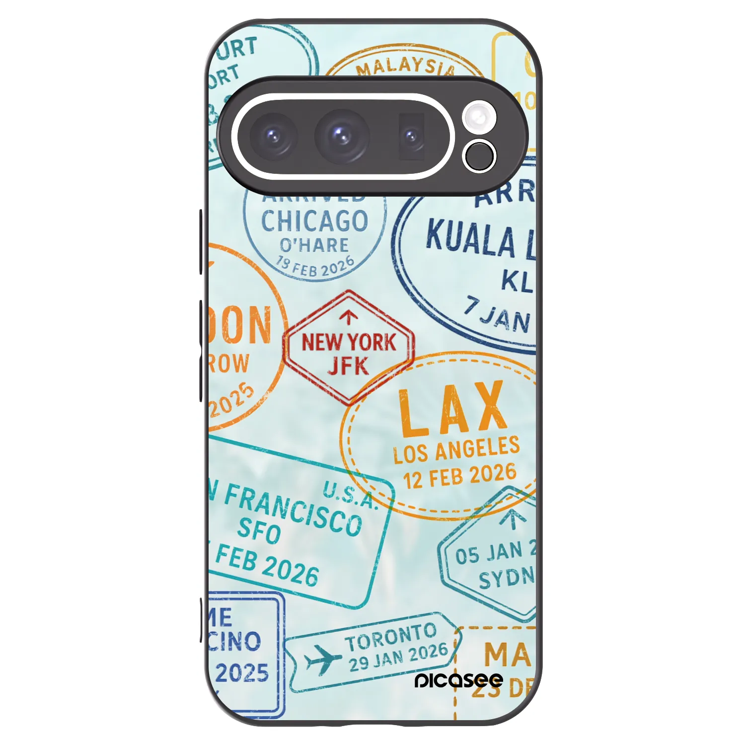 Picasee Μαύρη θήκη σιλικόνης για Google Pixel 9 Pro XL - PASSPORT EDITION