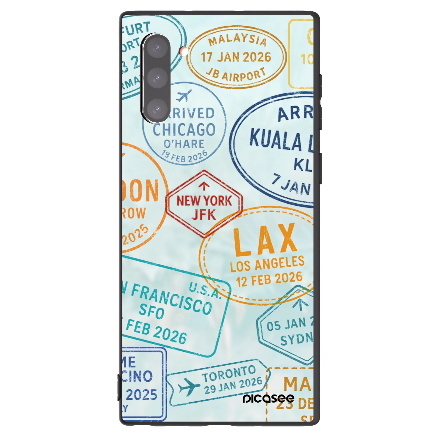 Picasee Μαύρη θήκη σιλικόνης για Samsung Galaxy Note 10 N970F - PASSPORT EDITION