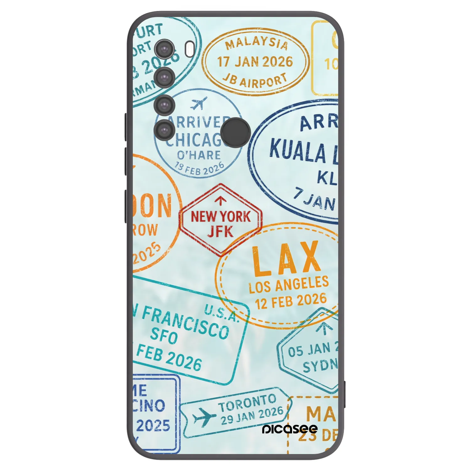 Picasee Μαύρη θήκη σιλικόνης για Xiaomi Redmi Note 8 - PASSPORT EDITION