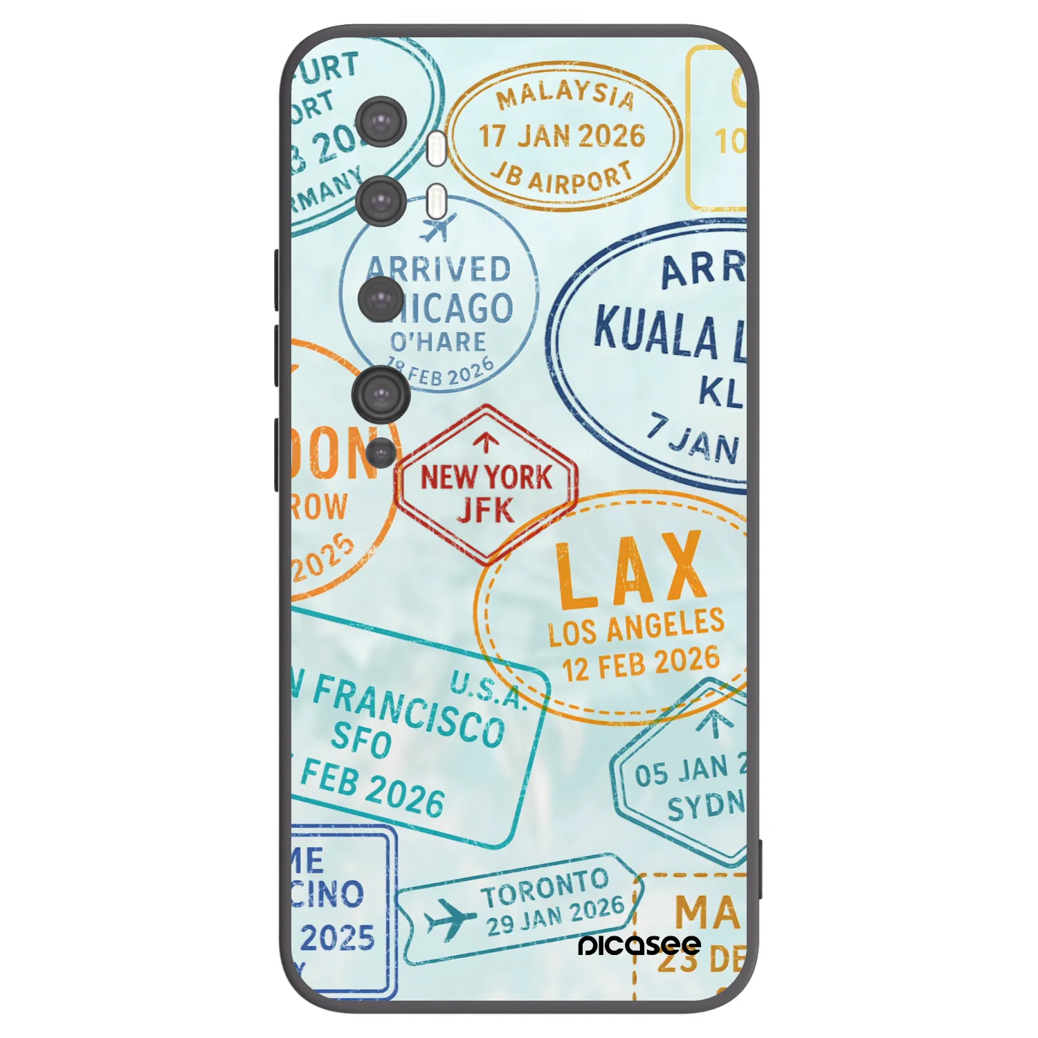 Picasee Μαύρη θήκη σιλικόνης για Xiaomi Mi Note 10 (Pro) - PASSPORT EDITION