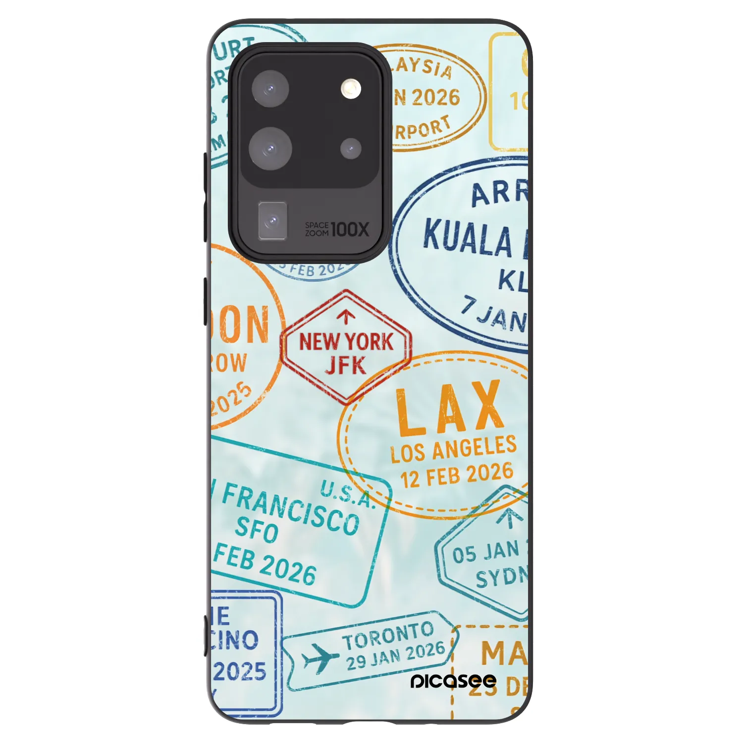 Picasee Μαύρη θήκη σιλικόνης για Samsung Galaxy S20 Ultra 5G G988F - PASSPORT EDITION