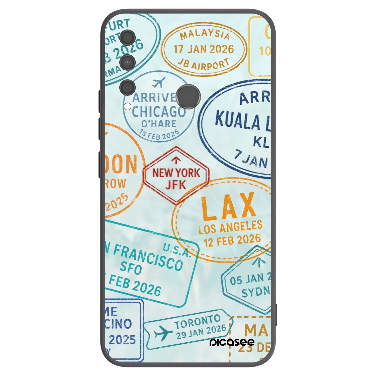 Picasee Μαύρη θήκη σιλικόνης για Huawei P40 Lite E - PASSPORT EDITION