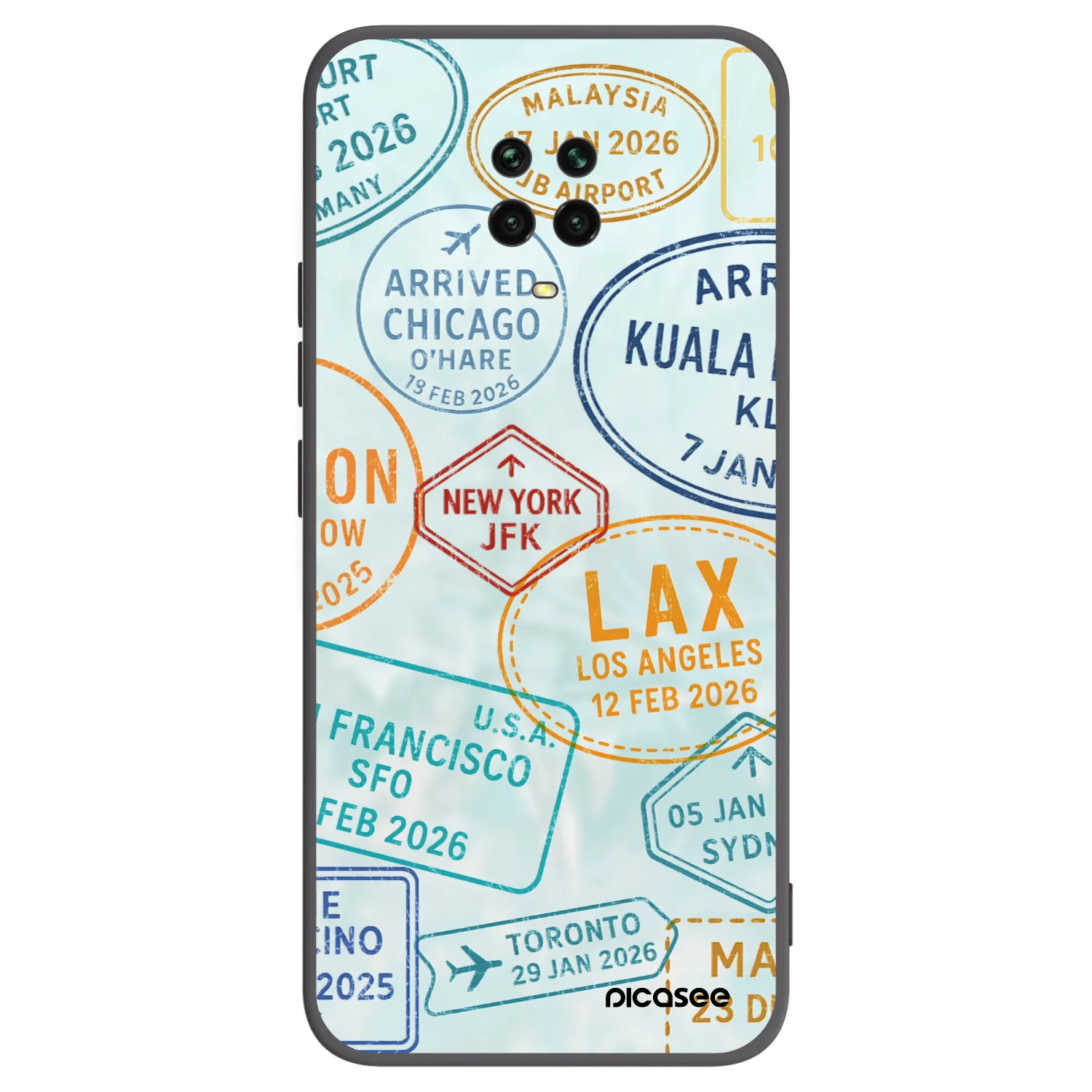 Picasee Μαύρη θήκη σιλικόνης για Xiaomi Redmi Note 9 Pro - PASSPORT EDITION