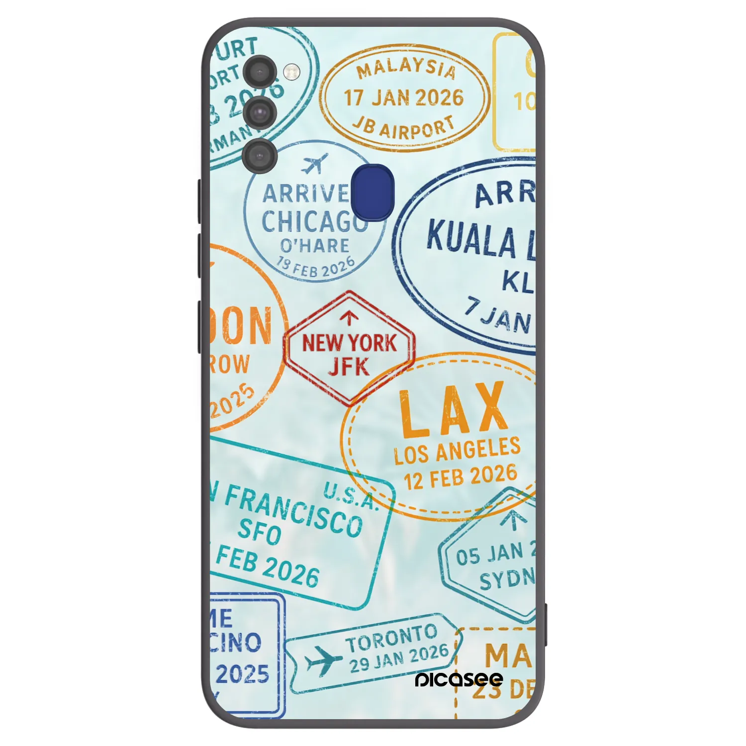 Picasee Μαύρη θήκη σιλικόνης για Samsung Galaxy M21 M215F - PASSPORT EDITION