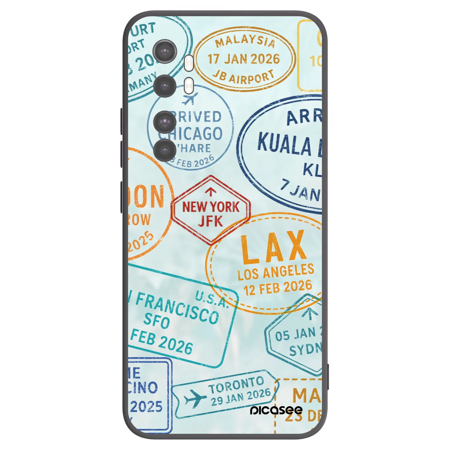 Picasee Μαύρη θήκη σιλικόνης για Xiaomi Mi Note 10 Lite - PASSPORT EDITION