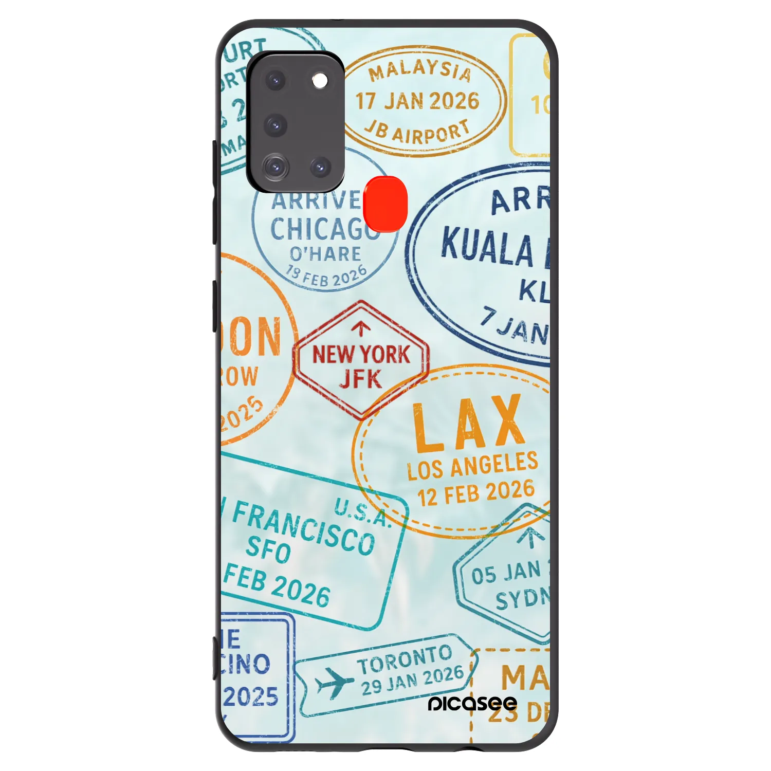 Picasee Μαύρη θήκη σιλικόνης για Samsung Galaxy A21s - PASSPORT EDITION