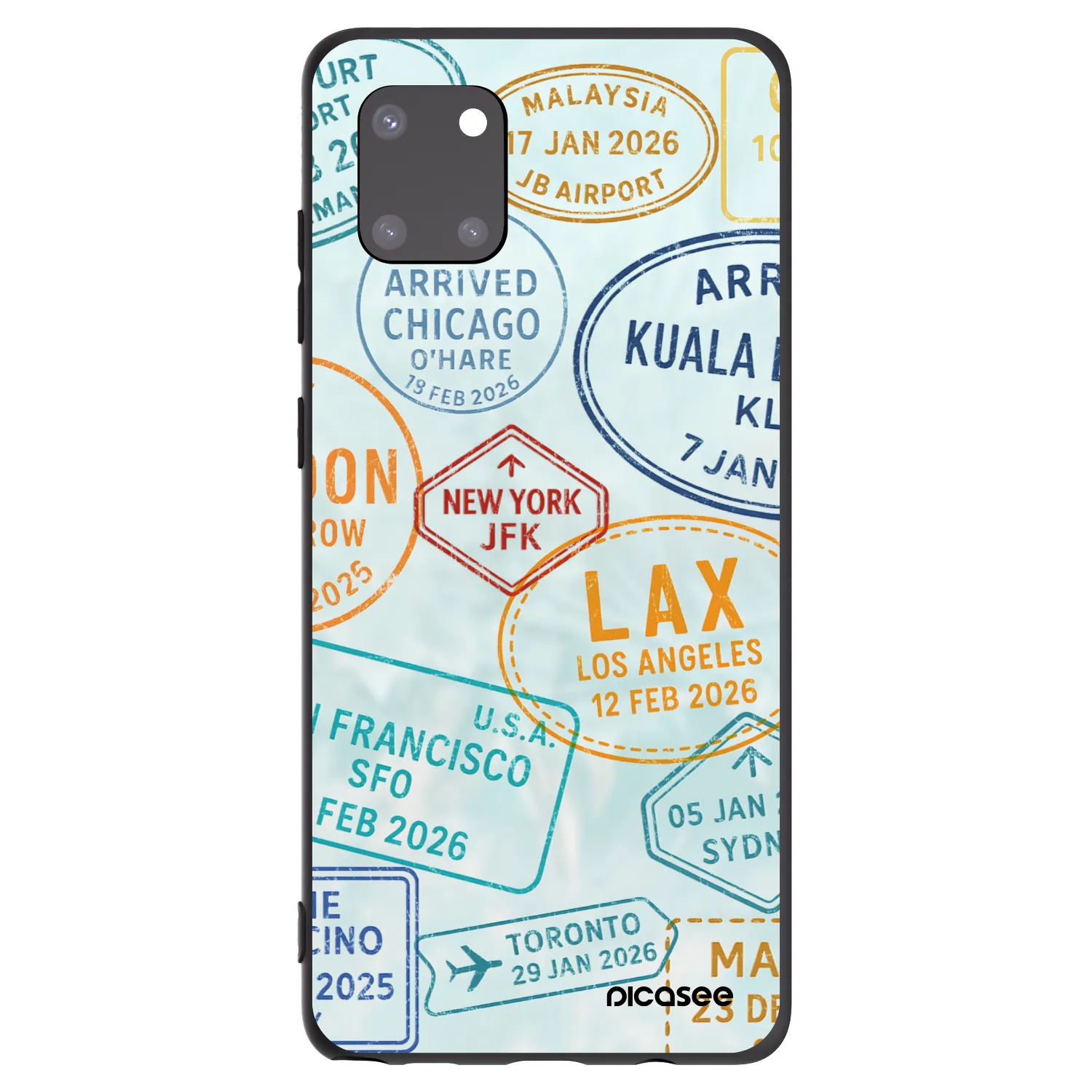 Picasee Μαύρη θήκη σιλικόνης για Samsung Galaxy Note 10 Lite N770F - PASSPORT EDITION